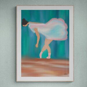 Whimsical Ballerina | Kids | Modern Wall Art Decor | Minimalist Digital Prints